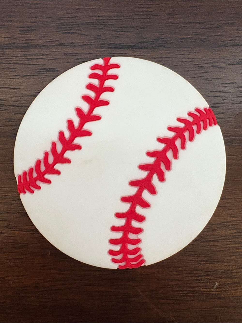White & Red Baseball bogg bag charm